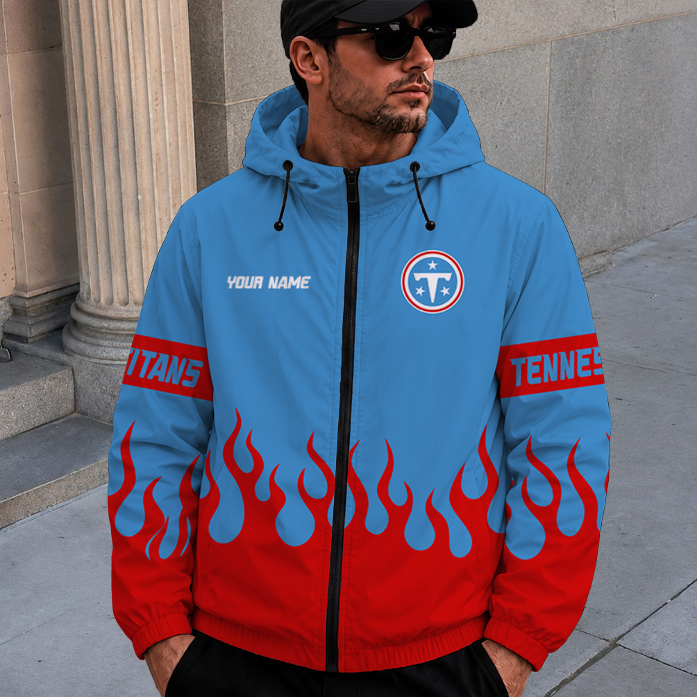[SPECIAL OFFER] NEW CUSTOMIZED NFL31 TST TENNESSEE TITANS WINDBREAKER JACKET