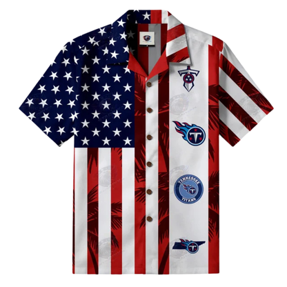 [SPECIAL OFFER] NEW CUSTOMIZED NFL31 TST TENNESSEE TITANS PATRIOTIC 250 USA HAWAIIAN SHIRT