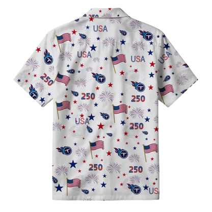 [SPECIAL OFFER] NEW CUSTOMIZED NFL31 TST TENNESSEE TITANS PATRIOTIC 250 USA HAWAIIAN SHIRT