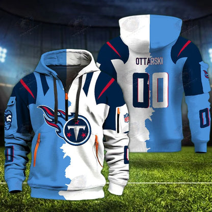 [SPECIAL OFFER] NEW CUSTOMIZED NFL31 TST TENNESSEE TITANS QUARTER ZIP HOODIE