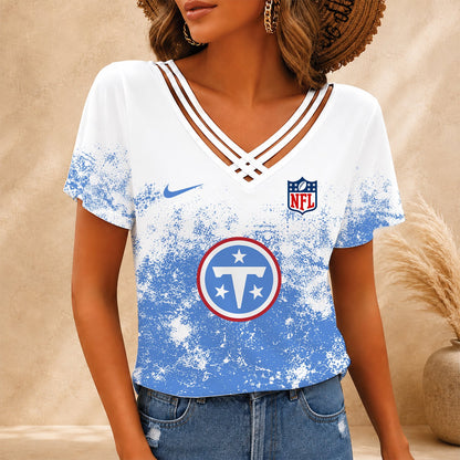 [SPECIAL OFFER] NEW CUSTOMIZED NFL31 TST TENNESSEE TITANS V-NECK SHIRT