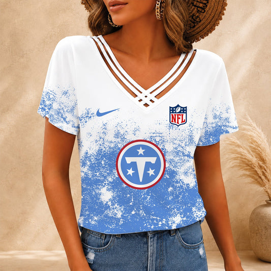 [SPECIAL OFFER] NEW CUSTOMIZED NFL31 TST TENNESSEE TITANS V-NECK SHIRT