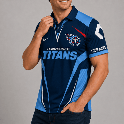 [SPECIAL OFFER] NEW CUSTOMIZED NFL31 TST TENNESSEE TITANS POLO SHIRT