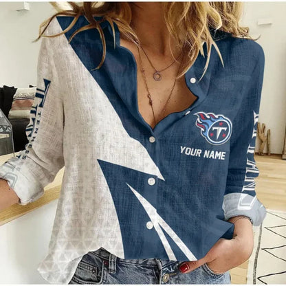 [SPECIAL OFFER] NEW CUSTOMIZED NFL31 TST TENNESSEE TITANS WOMEN CASUAL SHIRT