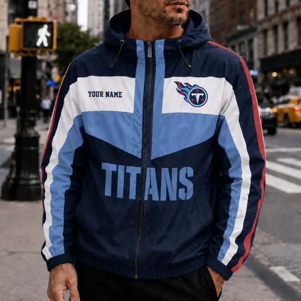 [SPECIAL OFFER] NEW CUSTOMIZED NFL31 TST TENNESSEE TITANS WINDBREAKER JACKET