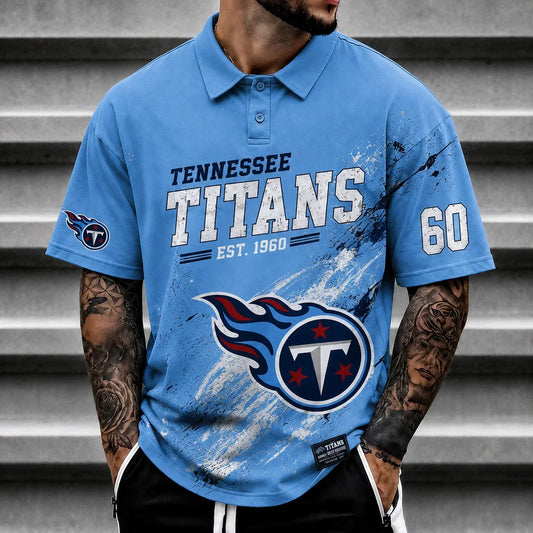 [SPECIAL OFFER] NEW CUSTOMIZED NFL31 TST TENNESSEE TITANS POLO SHIRT