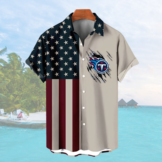 [SPECIAL OFFER] NEW CUSTOMIZED NFL31 TST TENNESSEE TITANS PATRIOTIC 250 USA HAWAIIAN SHIRT
