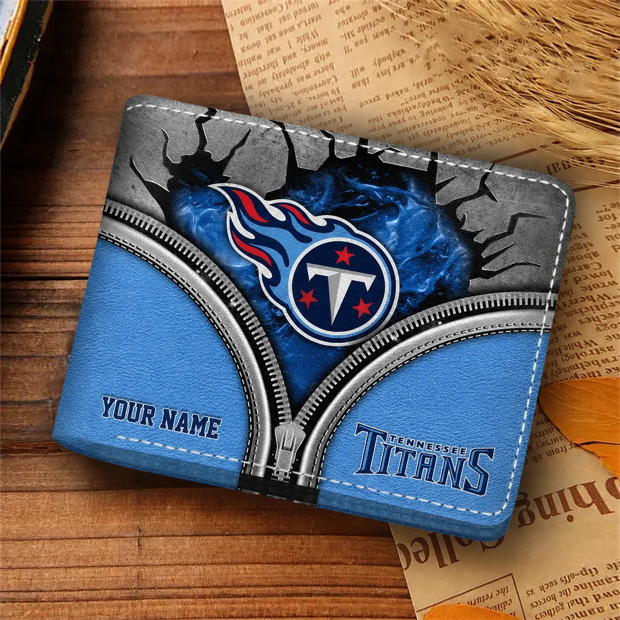 [SPECIAL OFFER] NEW CUSTOMIZED NFL31 TST TENNESSEE TITANS LEATHER WALLET