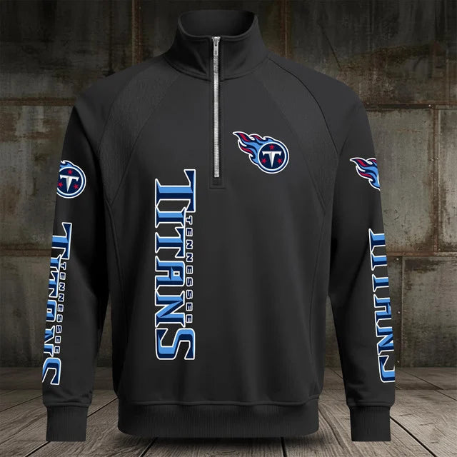 [SPECIAL OFFER] NEW CUSTOMIZED NFL31 TST TENNESSEE TITANS MEN'S MULTICOLOR QUARTER-ZIP PULLOVER