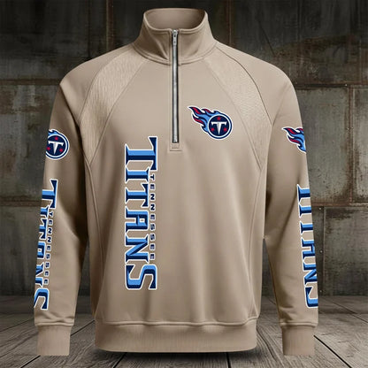 [SPECIAL OFFER] NEW CUSTOMIZED NFL31 TST TENNESSEE TITANS MEN'S MULTICOLOR QUARTER-ZIP PULLOVER