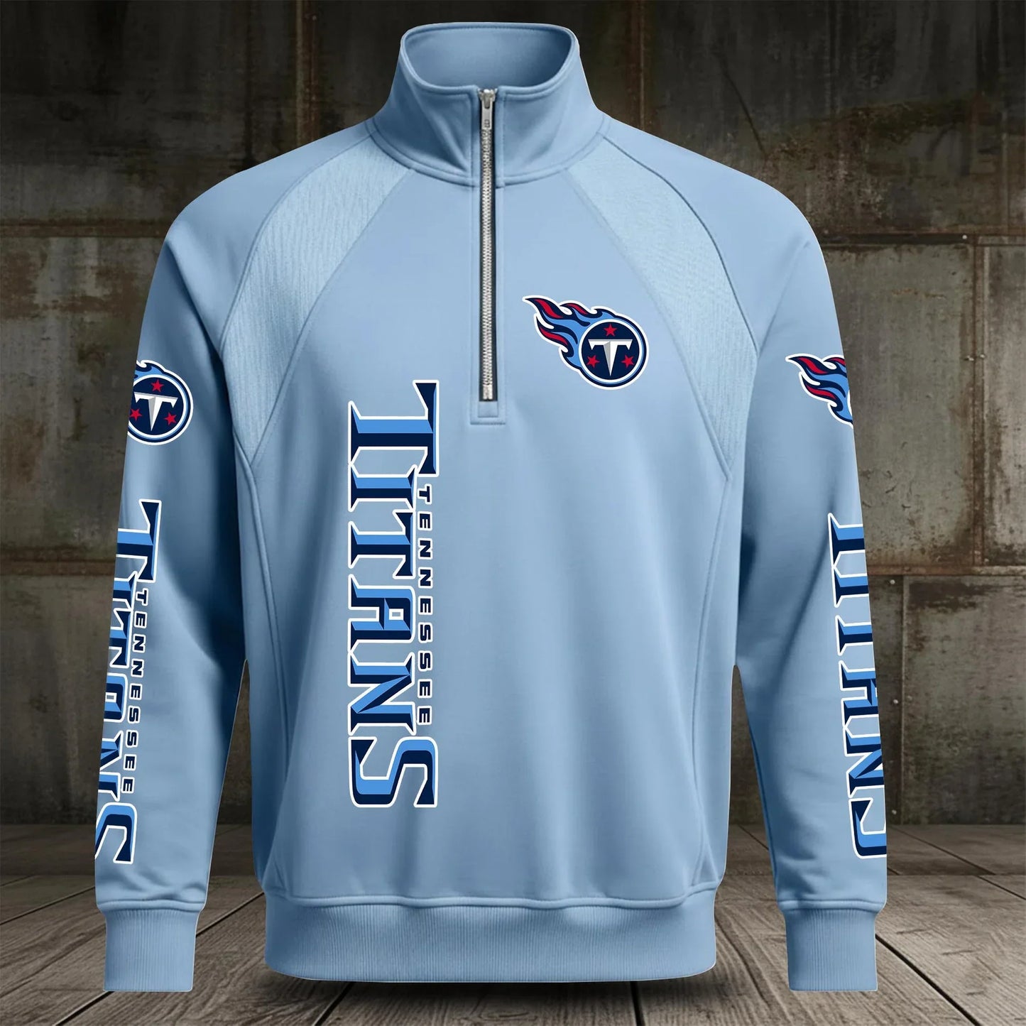 [SPECIAL OFFER] NEW CUSTOMIZED NFL31 TST TENNESSEE TITANS MEN'S MULTICOLOR QUARTER-ZIP PULLOVER