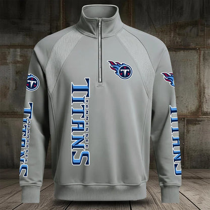 [SPECIAL OFFER] NEW CUSTOMIZED NFL31 TST TENNESSEE TITANS MEN'S MULTICOLOR QUARTER-ZIP PULLOVER