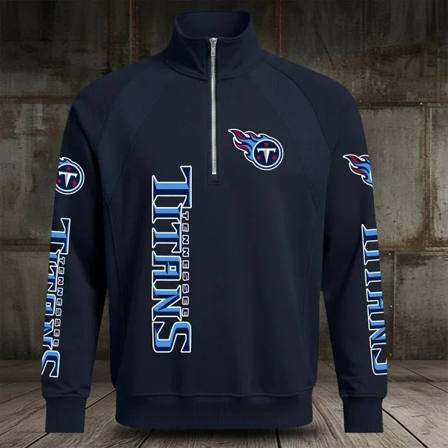 [SPECIAL OFFER] NEW CUSTOMIZED NFL31 TST TENNESSEE TITANS MEN'S MULTICOLOR QUARTER-ZIP PULLOVER