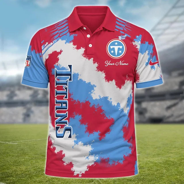 [SPECIAL OFFER] NEW CUSTOMIZED NFL31 TST TENNESSEE TITANS MULTICOLOR POLO SHIRT