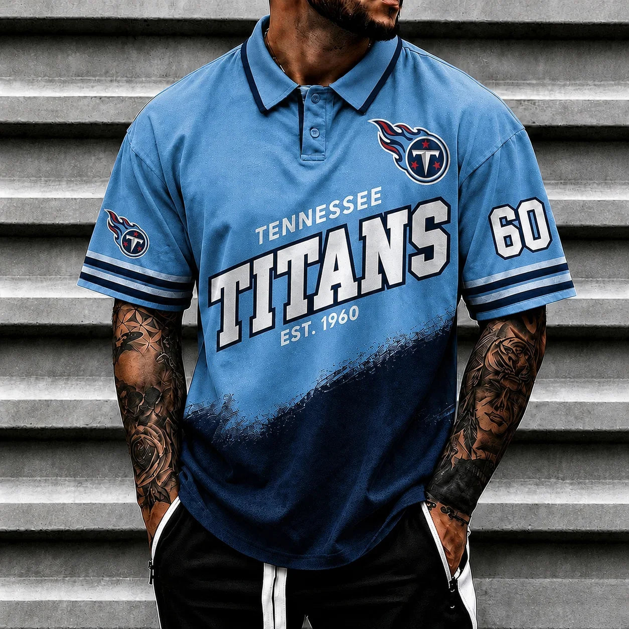 [SPECIAL OFFER] NEW CUSTOMIZED NFL31 TST TENNESSEE TITANS POLO SHIRT