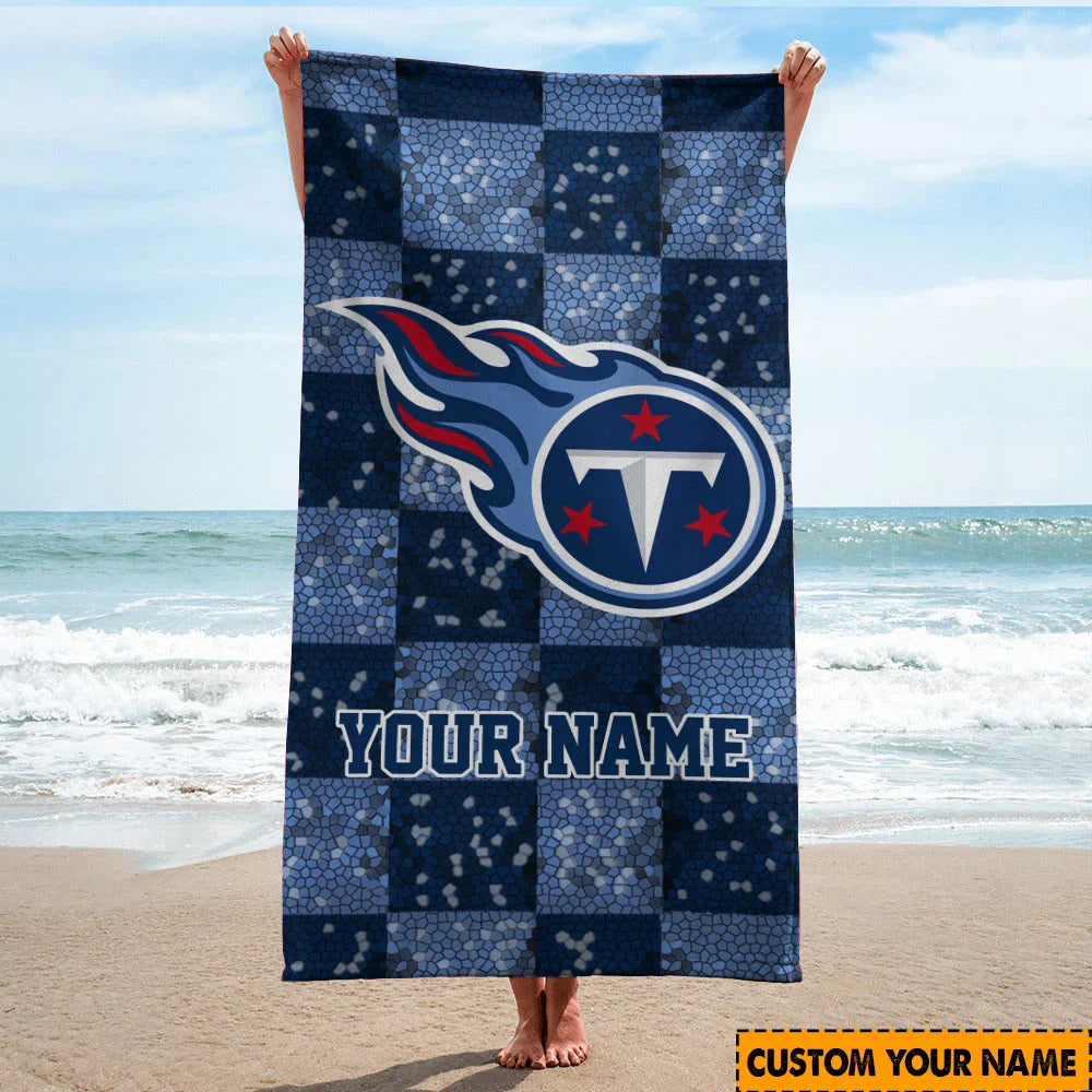 [SPECIAL OFFER] NEW CUSTOMIZED NFL31 TST TENNESSEE TITANS BEACH TOWEL