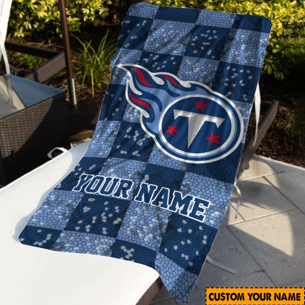 [SPECIAL OFFER] NEW CUSTOMIZED NFL31 TST TENNESSEE TITANS BEACH TOWEL