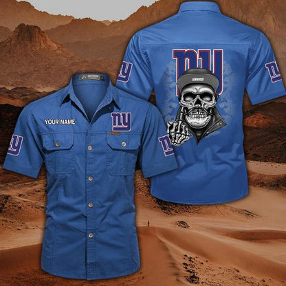 [SPECIAL OFFER] NEW CUSTOMIZED NFL32 NYG NEW YORK GIANTS MUTICOLOR MEN'S CARGO SHIRT