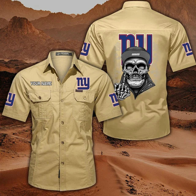 [SPECIAL OFFER] NEW CUSTOMIZED NFL32 NYG NEW YORK GIANTS MUTICOLOR MEN'S CARGO SHIRT