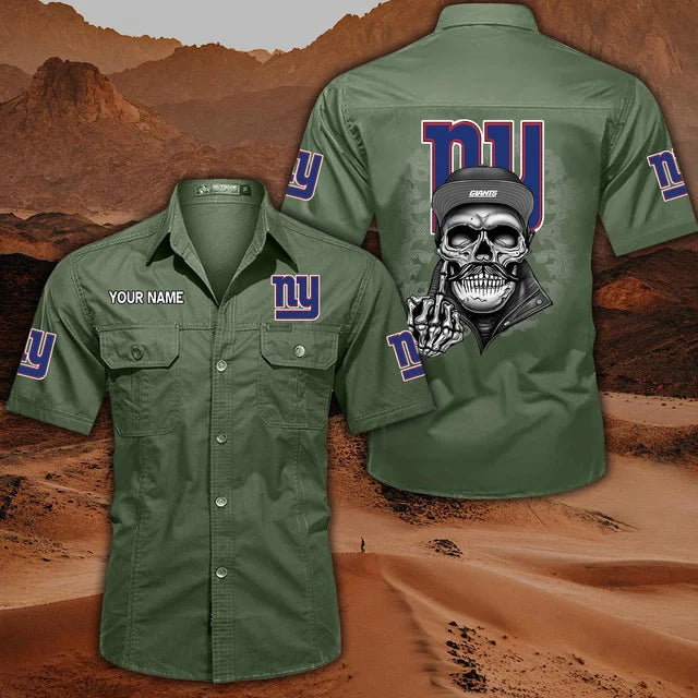 [SPECIAL OFFER] NEW CUSTOMIZED NFL32 NYG NEW YORK GIANTS MUTICOLOR MEN'S CARGO SHIRT