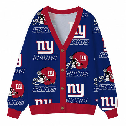 [SPECIAL OFFER] NEW CUSTOMIZED NFL32 NYG NEW YORK GIANTS CARDIGAN