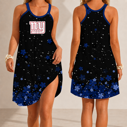 [SPECIAL OFFER] NEW CUSTOMIZED NFL32 NYG NEW YORK GIANTS CAMISOLE DRESS