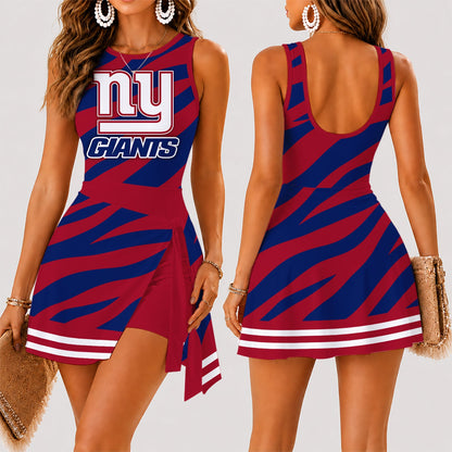 [SPECIAL OFFER] NEW CUSTOMIZED NFL32 NYG NEW YORK GIANTS WOMEN'S SUMMER SKORT DRESS
