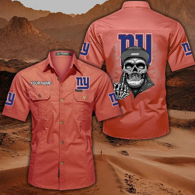 [SPECIAL OFFER] NEW CUSTOMIZED NFL32 NYG NEW YORK GIANTS MUTICOLOR MEN'S CARGO SHIRT