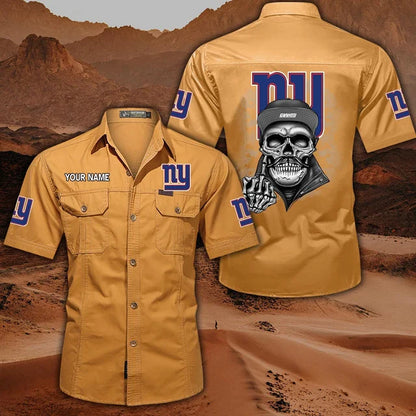 [SPECIAL OFFER] NEW CUSTOMIZED NFL32 NYG NEW YORK GIANTS MUTICOLOR MEN'S CARGO SHIRT