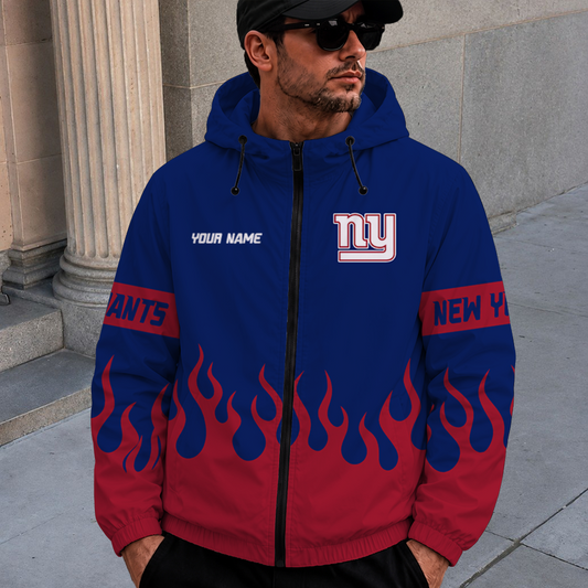 [SPECIAL OFFER] NEW CUSTOMIZED NFL32 NYG NEW YORK GIANTS WINDBREAKER JACKET