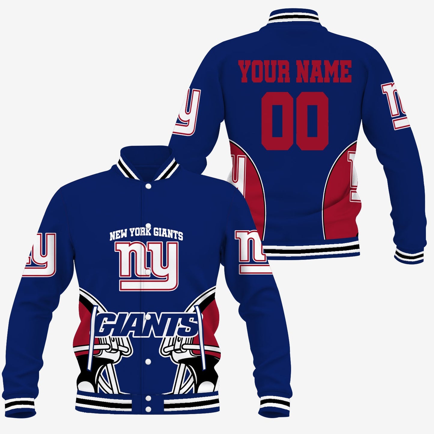 [SPECIAL OFFER] NEW CUSTOMIZED NFL32 NYG NEW YORK GIANTS SATIN VARSITY & BASEBALL JACKET