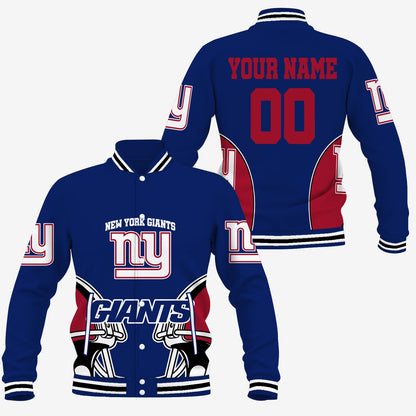 [SPECIAL OFFER] NEW CUSTOMIZED NFL32 NYG NEW YORK GIANTS SATIN VARSITY & BASEBALL JACKET