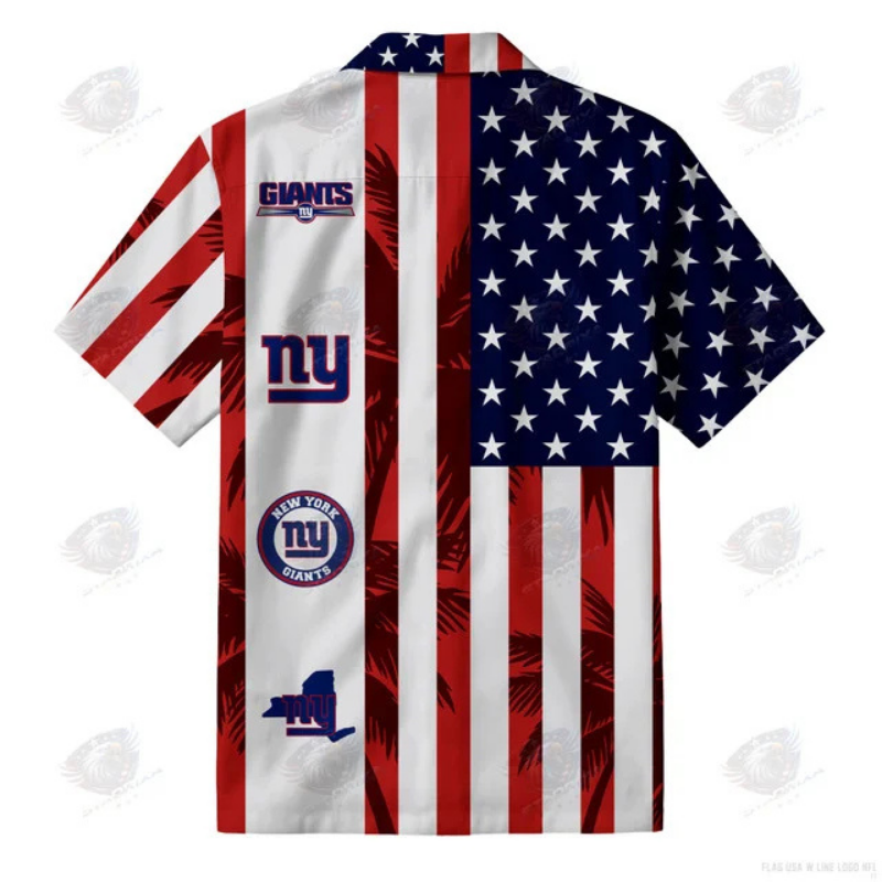 [SPECIAL OFFER] NEW CUSTOMIZED NFL32 NYG NEW YORK GIANTS PATRIOTIC 250 USA HAWAIIAN SHIRT