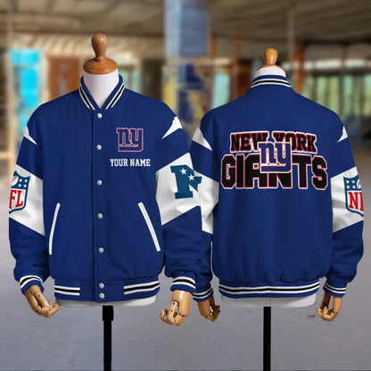 [SPECIAL OFFER] NEW CUSTOMIZED NFL32 NYG NEW YORK GIANTS SATIN VARSITY & BASEBALL JACKET
