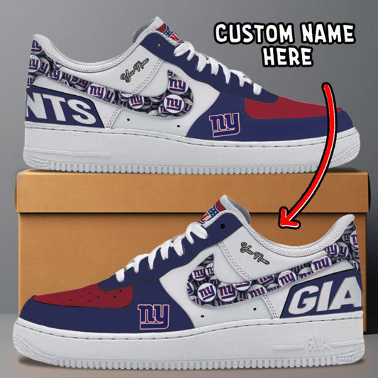 [SPECIAL OFFER] NEW CUSTOMIZED NFL32 NYG NEW YORK GIANTS AF1 SNEAKERS