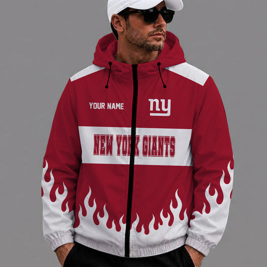 [SPECIAL OFFER] NEW CUSTOMIZED NFL32 NYG NEW YORK GIANTS WINDBREAKER JACKET