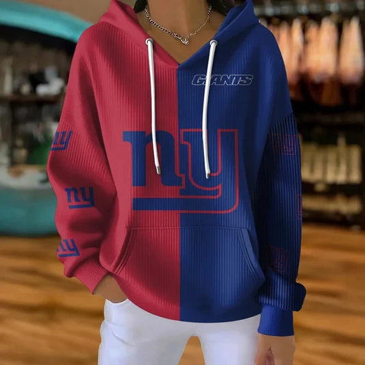 [SPECIAL OFFER] NEW CUSTOMIZED NFL32 NYG NEW YORK GIANTS RIBBED HOODIE & SWEATSHIRT