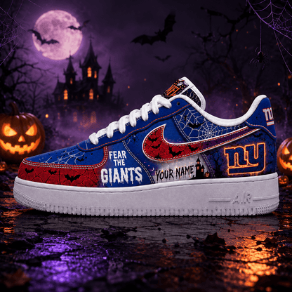 [SPECIAL OFFER] NEW CUSTOMIZED NFL32 NYG NEW YORK GIANTS HALLOWEEN AF1 SHOES