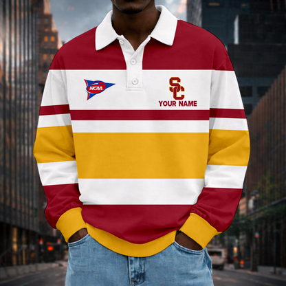 MEGA SALE - NEW CUSTOMIZED FBS NCAA32 USC USC TROJANS UNISEX LONG SLEEVE POLO