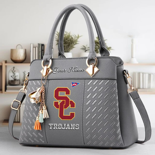 LIMITED EDITION - NEW CUSTOMIZED FBS NCAA32 USC USC TROJANS ZIP HANDBAG MULTICOLOR