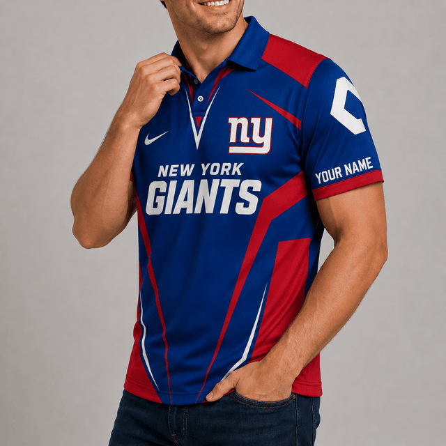 [SPECIAL OFFER] NEW CUSTOMIZED NFL32 NYG NEW YORK GIANTS POLO SHIRT