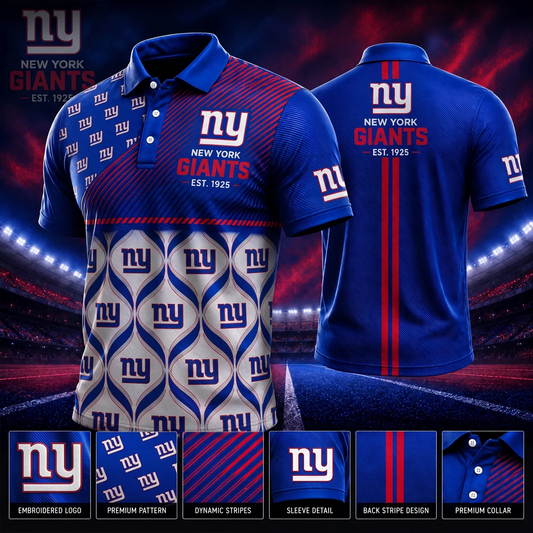 [SPECIAL OFFER] NEW CUSTOMIZED NFL32 NYG NEW YORK GIANTS POLO SHIRT