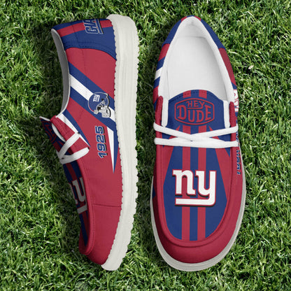 [SPECIAL OFFER] NEW CUSTOMIZED NFL32 NYG NEW YORK GIANTS LOAFER SHOES