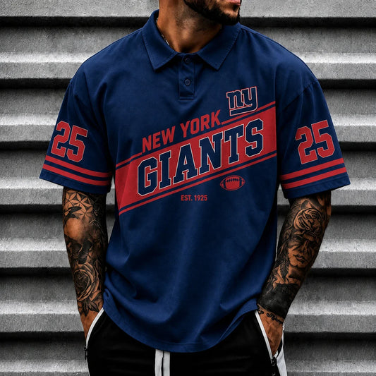 [SPECIAL OFFER] NEW CUSTOMIZED NFL32 NYG NEW YORK GIANTS POLO SHIRT