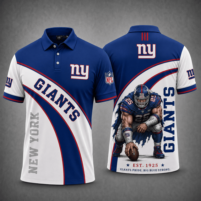 [SPECIAL OFFER] NEW CUSTOMIZED NFL32 NYG NEW YORK GIANTS POLO SHIRT