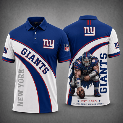 [SPECIAL OFFER] NEW CUSTOMIZED NFL32 NYG NEW YORK GIANTS POLO SHIRT