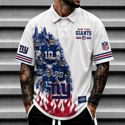 [SPECIAL OFFER] NEW CUSTOMIZED NFL32 NYG NEW YORK GIANTS POLO SHIRT