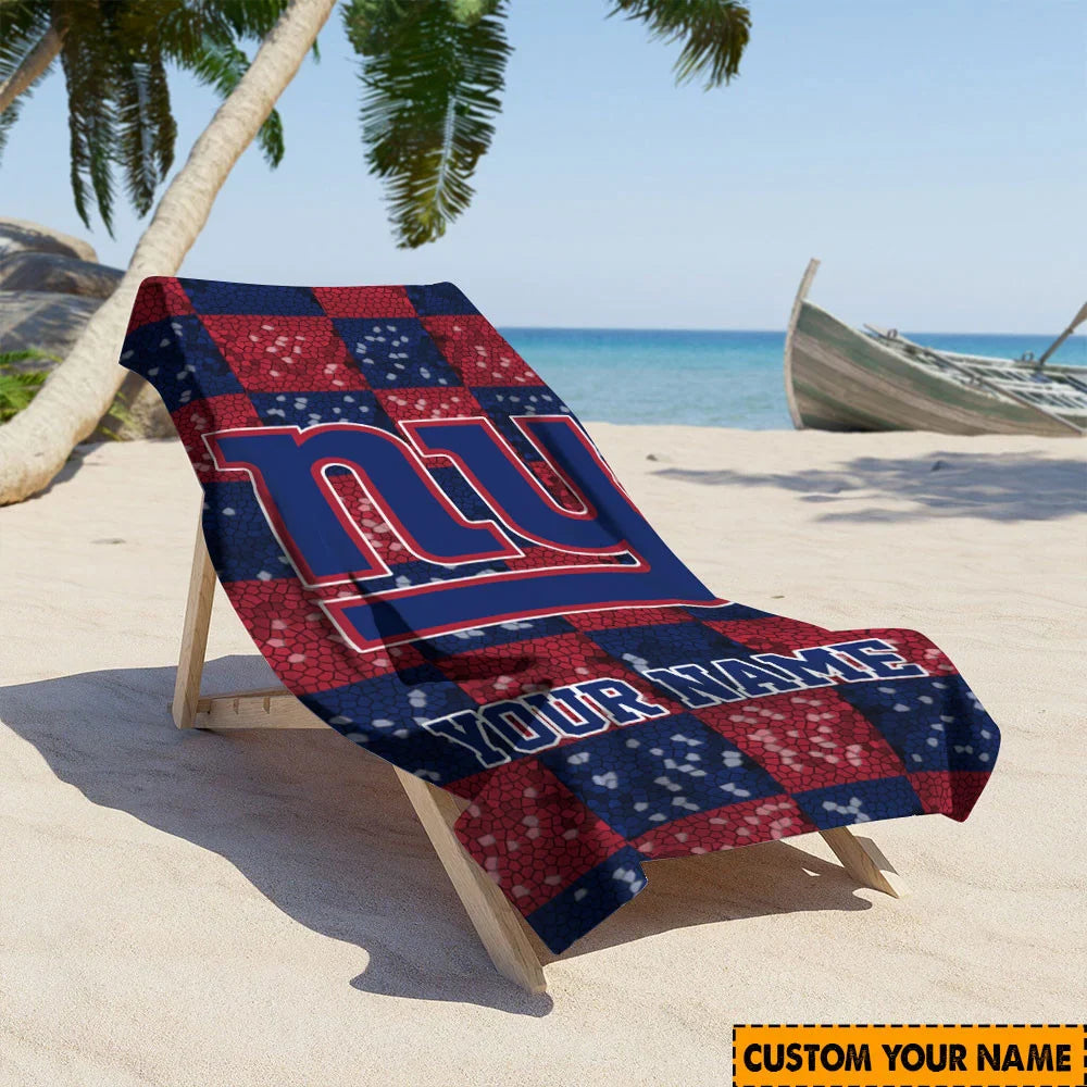 [SPECIAL OFFER] NEW CUSTOMIZED NFL32 NYG NEW YORK GIANTS BEACH TOWEL
