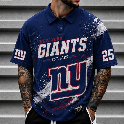 [SPECIAL OFFER] NEW CUSTOMIZED NFL32 NYG NEW YORK GIANTS POLO SHIRT
