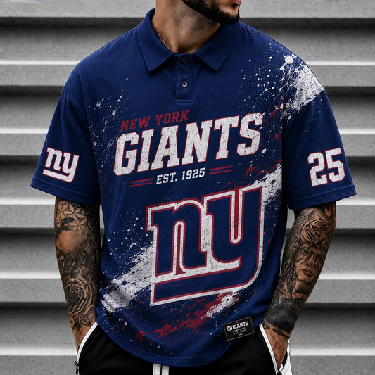 [SPECIAL OFFER] NEW CUSTOMIZED NFL32 NYG NEW YORK GIANTS POLO SHIRT